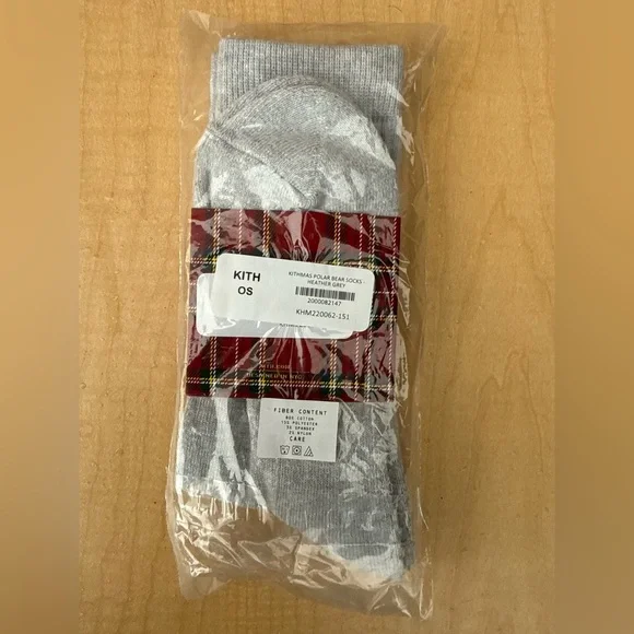 Kith Polar Bear Socks ‘Heather Gray’ - Picture 2 of 2